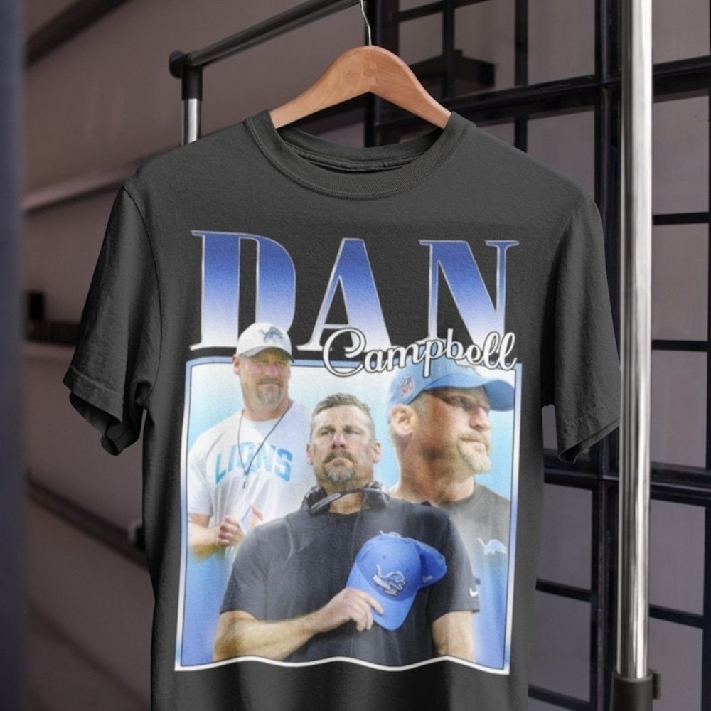 Dan Campbell Retro Style Funny Football Coach Detroit Lions T-Shirt